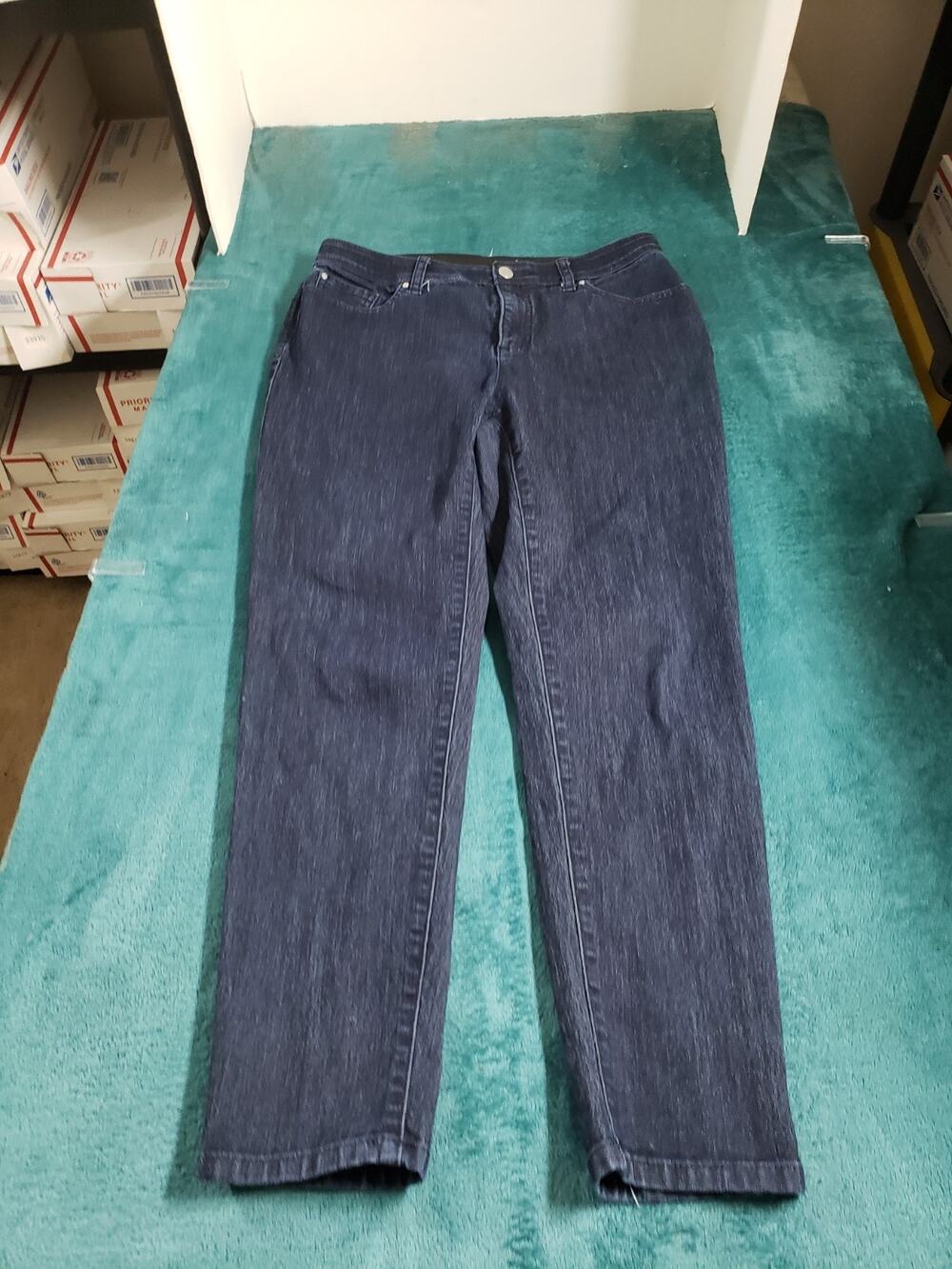 Chicos Jeans Size 0.5 US Size 6 Women Blue Stretch Elastic Waist Pants Ankle
